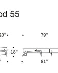 Innovation Cubed Full Size Sofa Bed With Dark Wood Legs